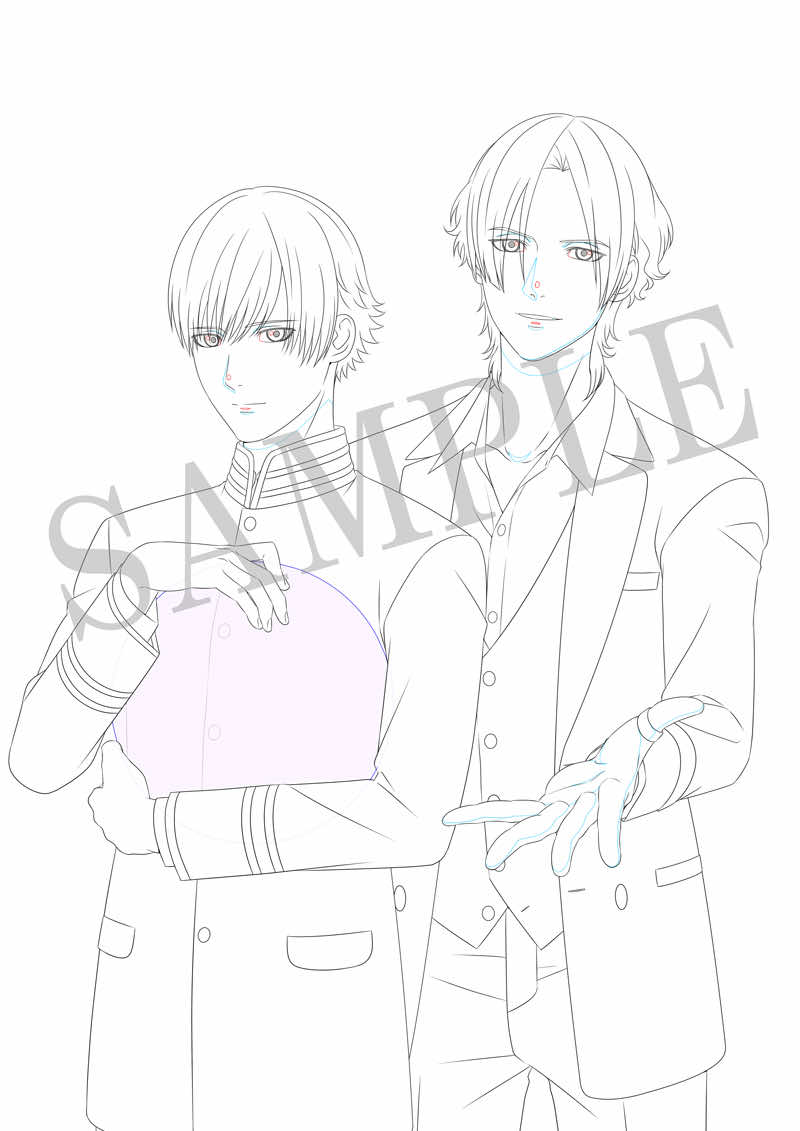 全巻収納BOX&A5キャラファイングラフ:描き下ろしイラスト(ラフ画像)